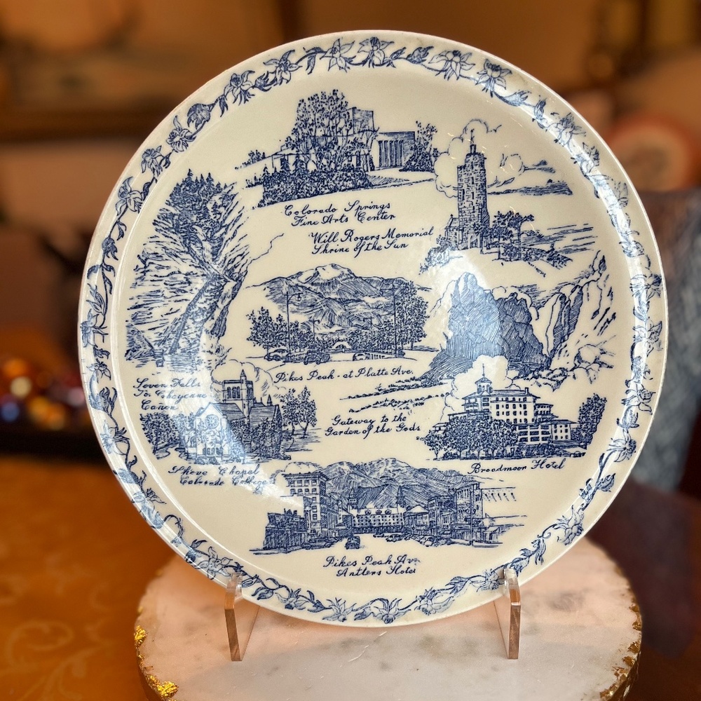 Vintage Colorado Springs Plate Made for The New Kaufman's by Vernon Kilns
